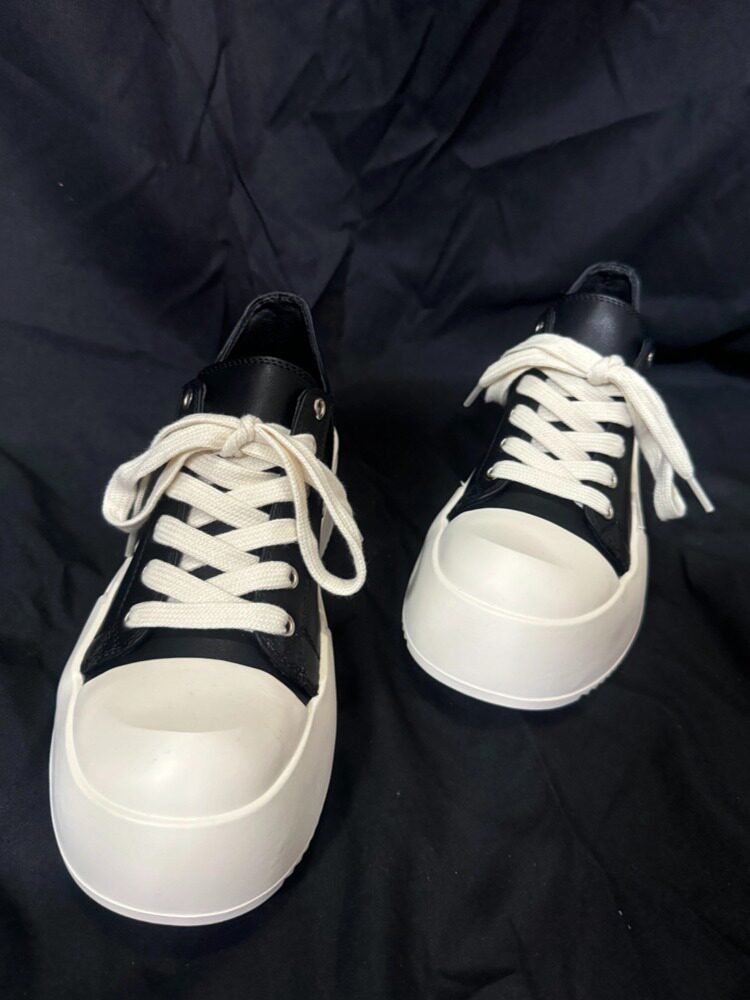 Chunky Shell Toe Platform Lace-Up Sneakers