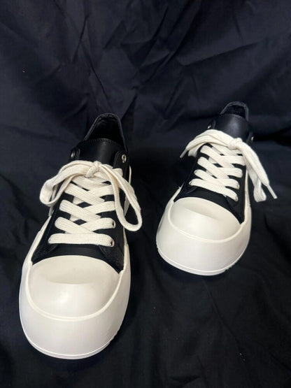 Chunky Shell Toe Platform Lace-Up Sneakers