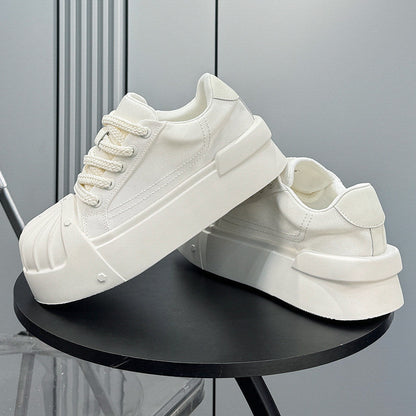 Breathable Canvas Thick-Sole Height-Increasing Sneakers WN24754
