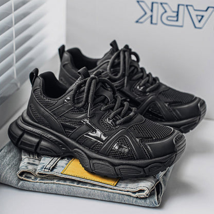 Mesh Panel Chunky Lace-Up Sneakers