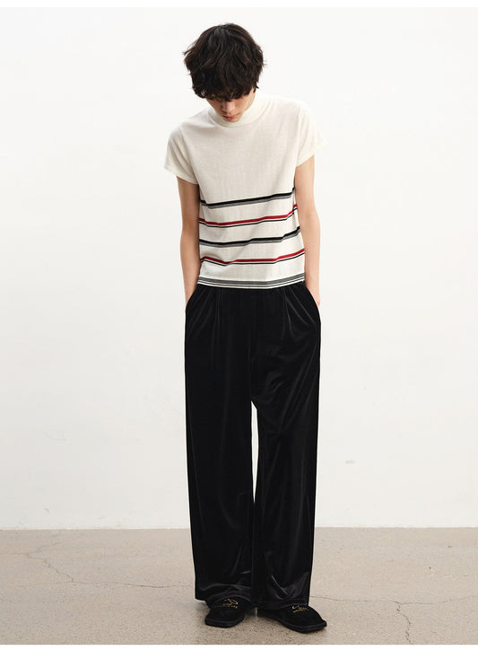 Velvet Pleated Casual Pants