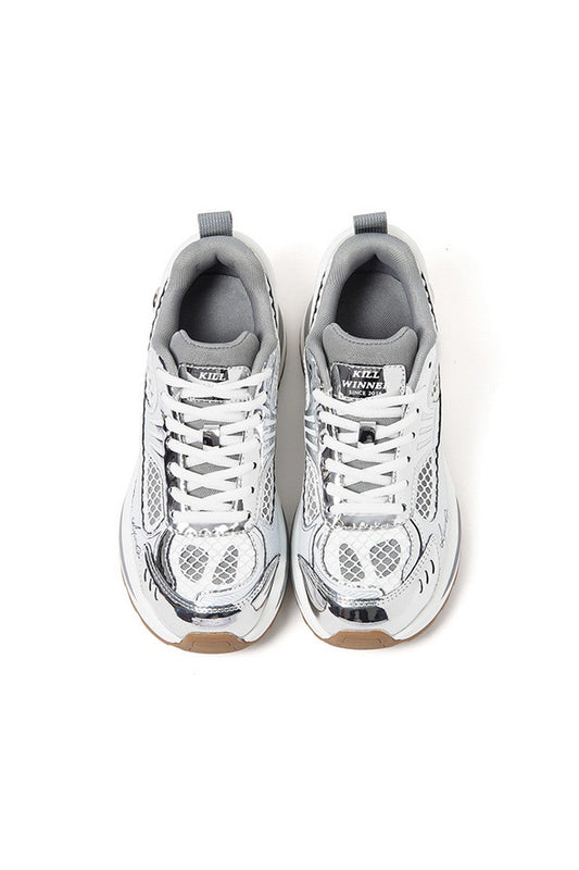 Retro Silver Dad Sneakers