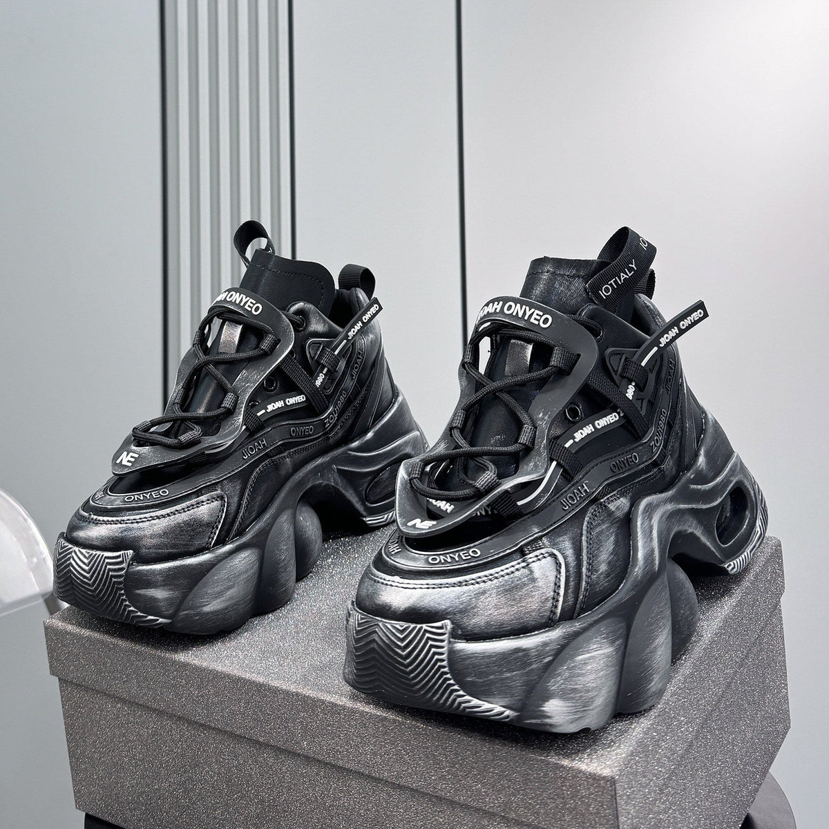 Chunky Platform High-Top Air Cushion Sneaker Boots