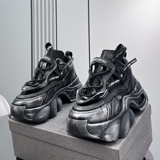 Chunky Platform High-Top Air Cushion Sneaker Boots