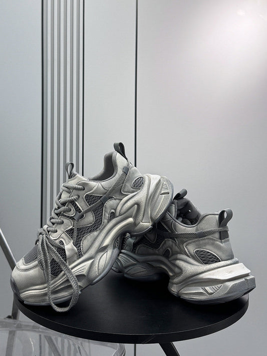 Mesh Panel Chunky Sole Sneakers