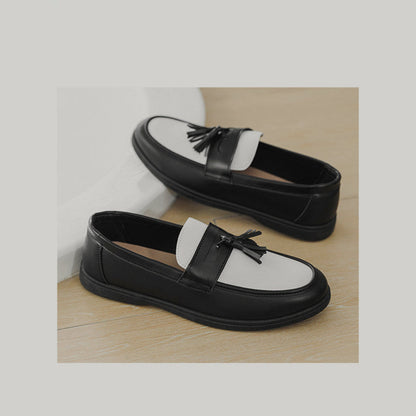 Tassel Patchwork Slip-On Loafers
