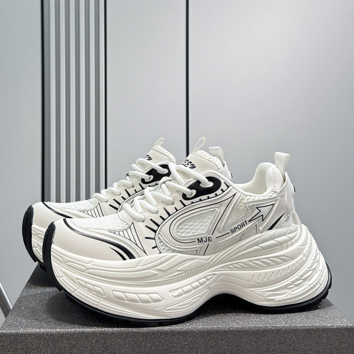 Mesh Panel Thick Sole Sneakers