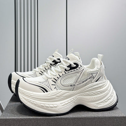 Mesh Panel Thick Sole Sneakers