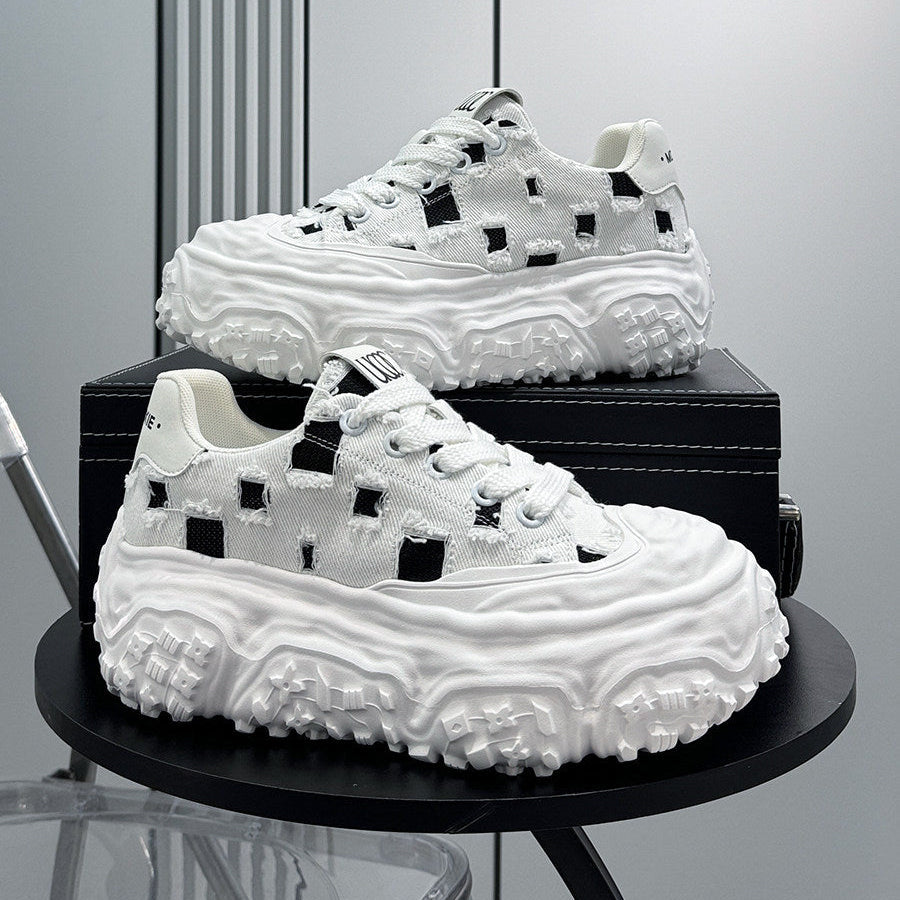 Chunky Platform Canvas Lace-Up Sneakers