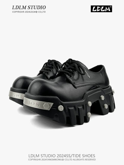 Thick Sole PU Leather Derby Shoes