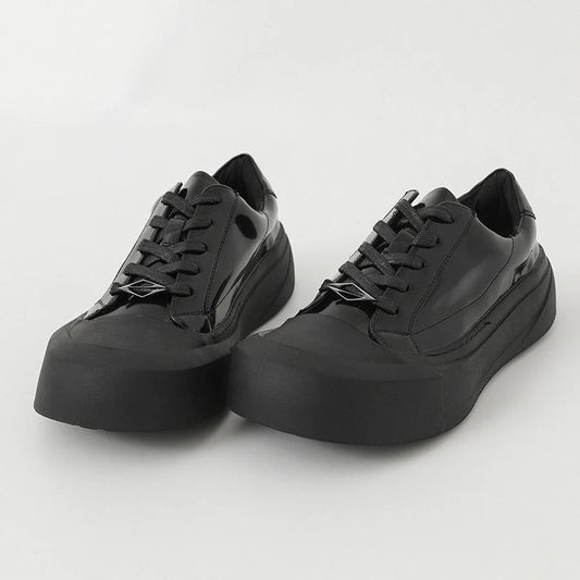 Thick Sole Lace-Up PU Leather Shoes
