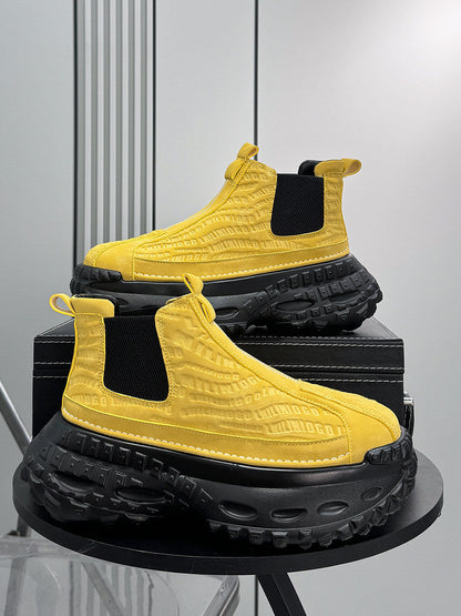 Embroidery Side Gore Chunky Sole Sneakers