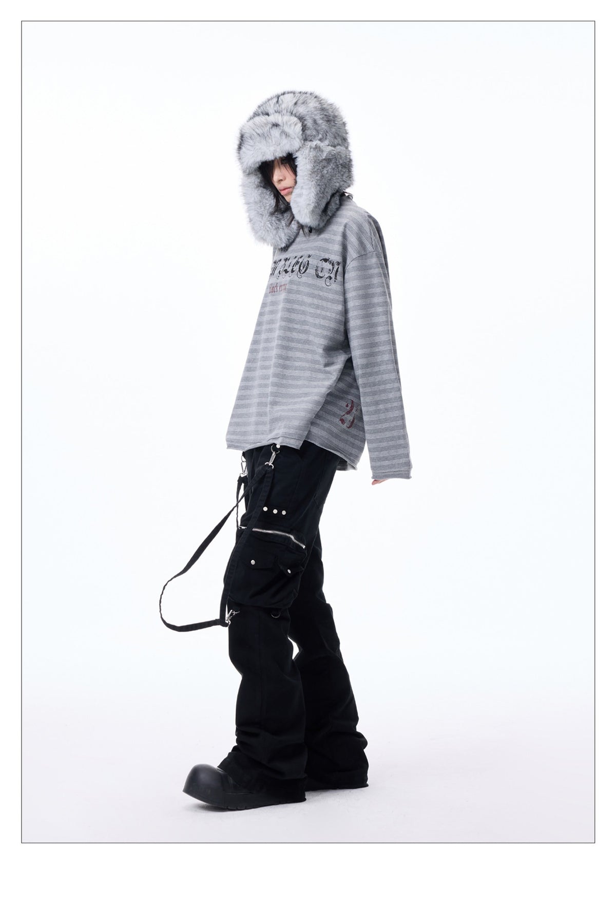 Striped Cotton Crewneck Long-sleeve T-shirt