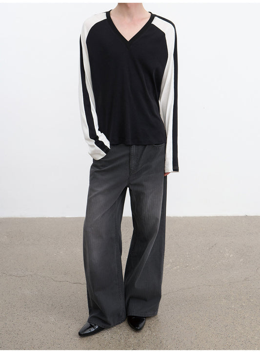 Contrast-Color Raglan T-Shirt