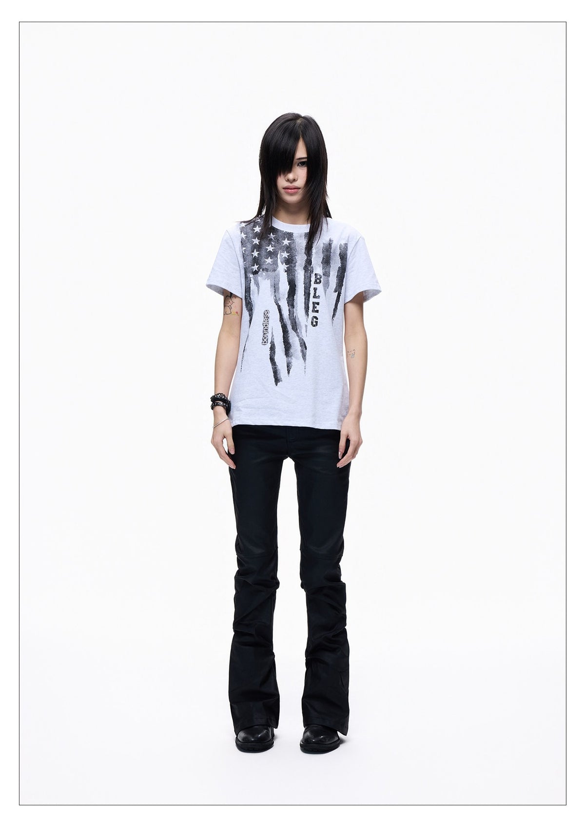 Washed Short-sleeve Slim-fit Cotton T-shirt