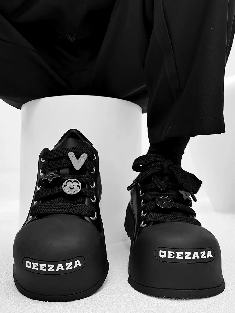Chunky Platform Sneakers with Lace Charms