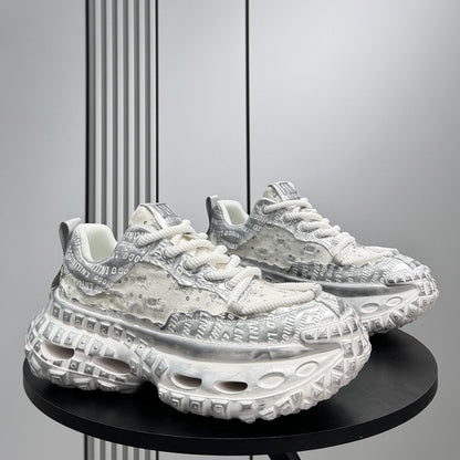 Denim Embroidery Air Sole Chunky Sole Sneakers WN24693