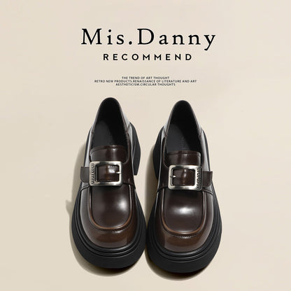 5.5cm Platform PU Leather Loafers