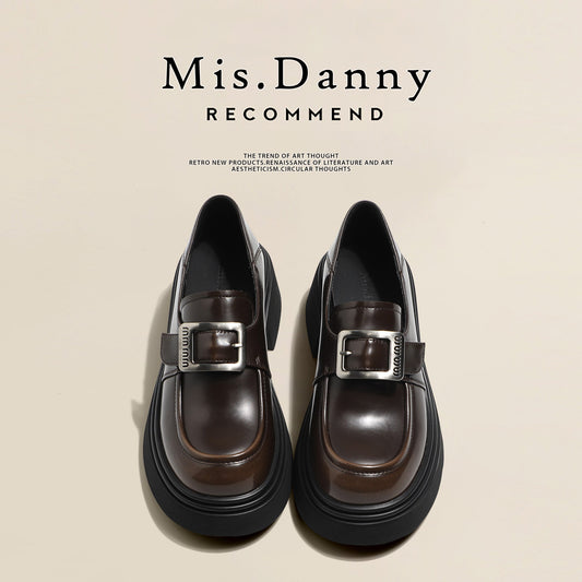 5.5cm Platform PU Leather Loafers
