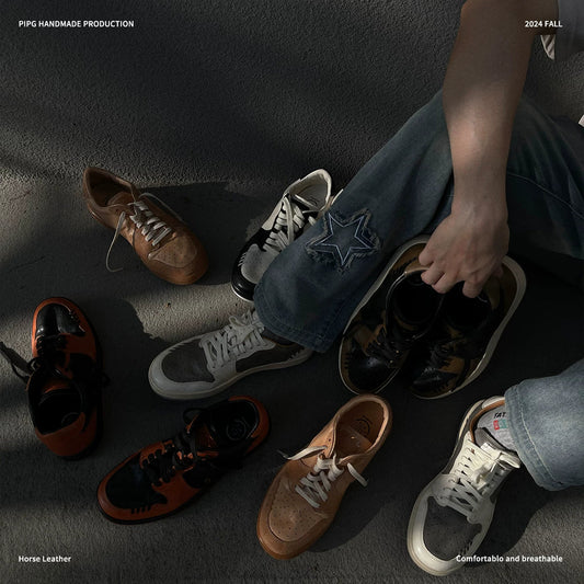Retro Two-Tone Casual Sneakers