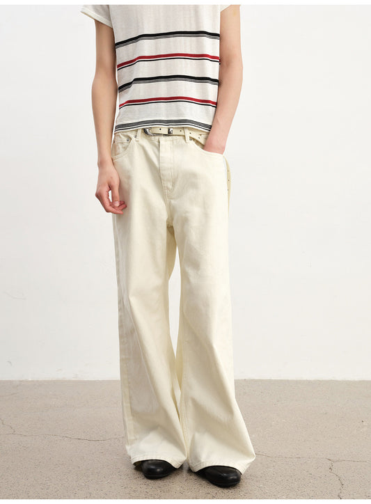 Straight-Leg Jeans with a Natural Wash