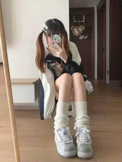 Lace Trim Platform Shoes