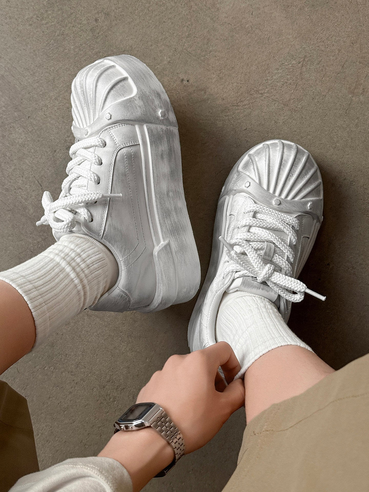 Chunky Shell Toe Platform Sneakers