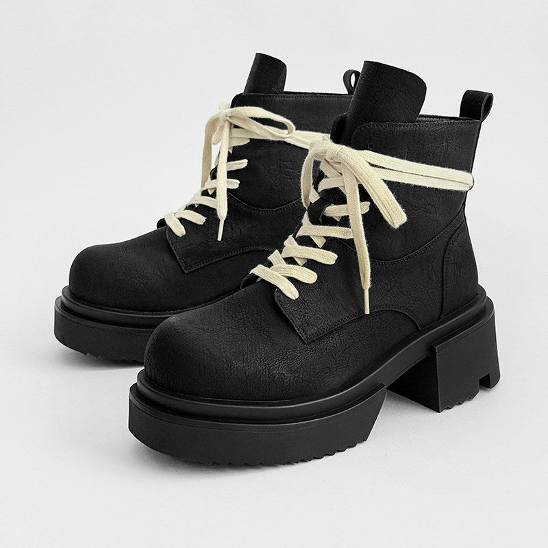 Chunky Platform Lace-Up Wrap Boots
