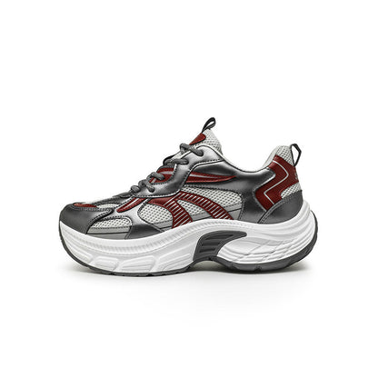 Color-Block Mesh Panel Chunky Sneakers