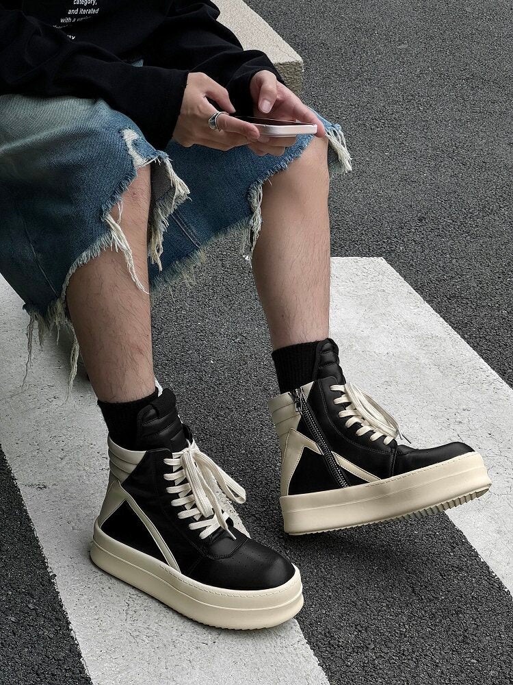 Color Block Side Zipper Thick Sole Short Boots