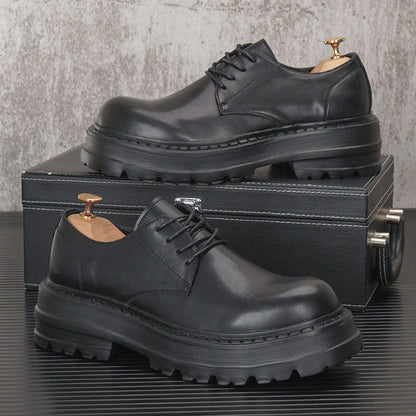 Chunky Platform Round Toe Lace-Up Shoes