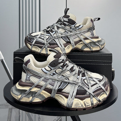 Mesh Strap Metallic Sneakers