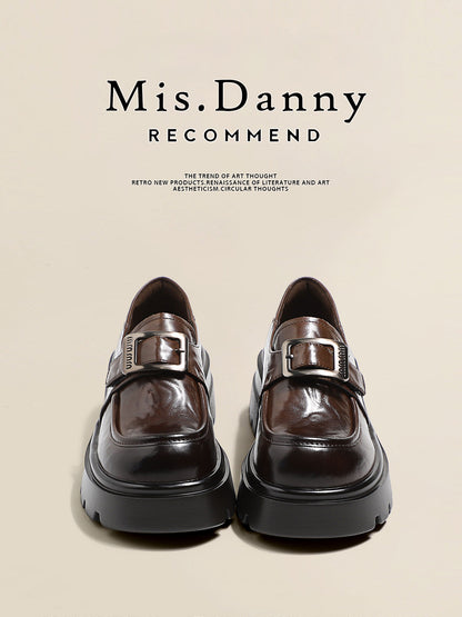 5.5cm Platform PU Leather Loafers