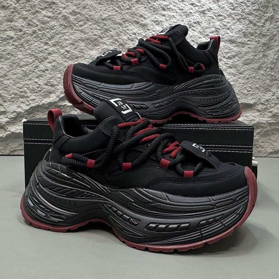 Rope Lace Panel Chunky Sole Sneakers