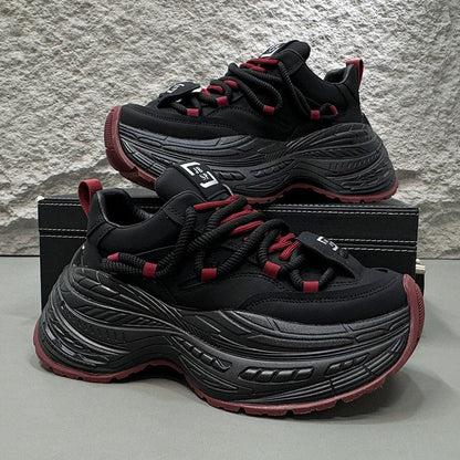 Rope Lace Panel Chunky Sole Sneakers