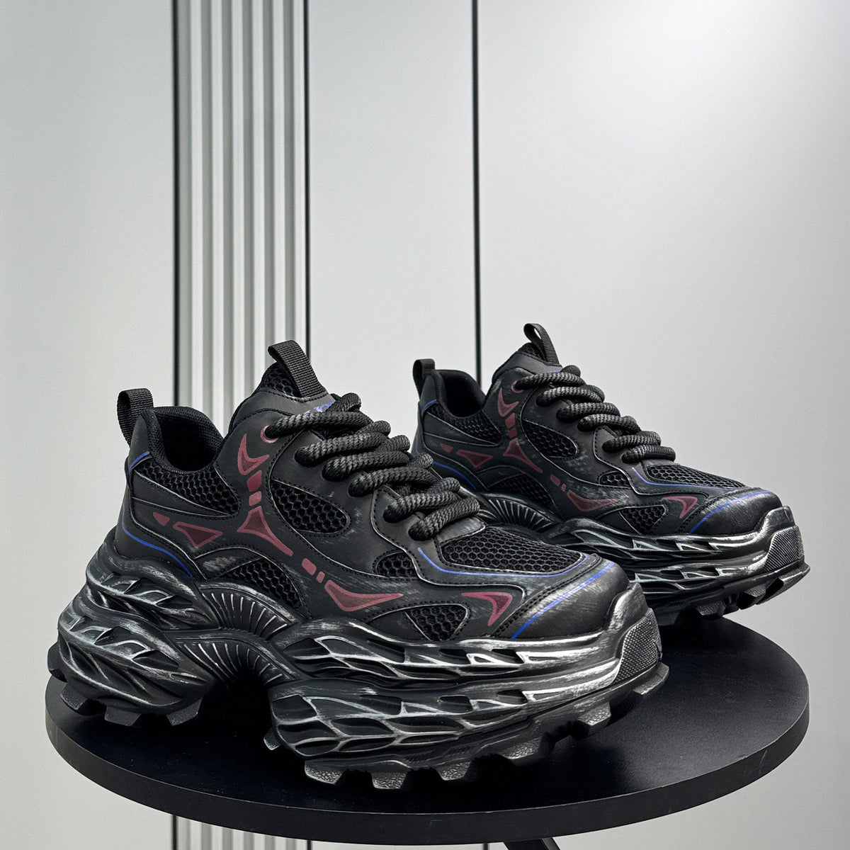 Mesh Panel Chunky Sole Sneakers