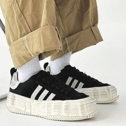 Washed Trainer-Inspired Canvas Sneakers