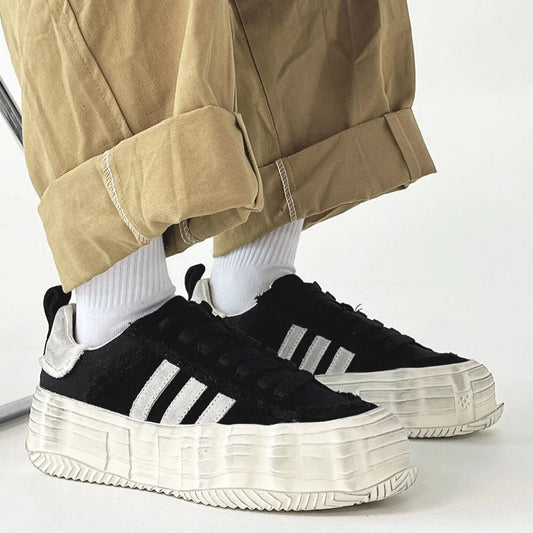 Washed Trainer-Inspired Canvas Sneakers