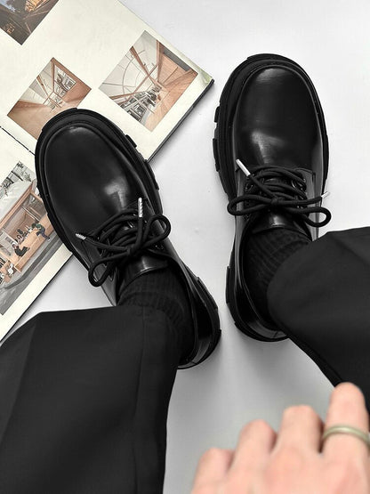 Lace Up Thick Sole Plain Shoes