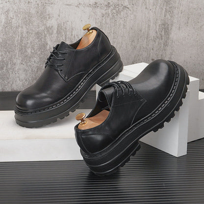 Chunky Platform Round Toe Lace-Up Shoes