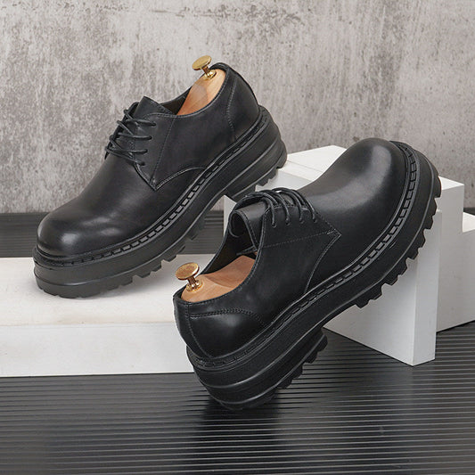 Chunky Platform Round Toe Lace-Up Shoes
