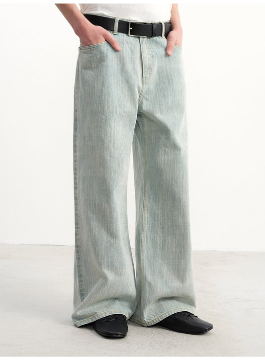 Bamboo-Print Denim Pants