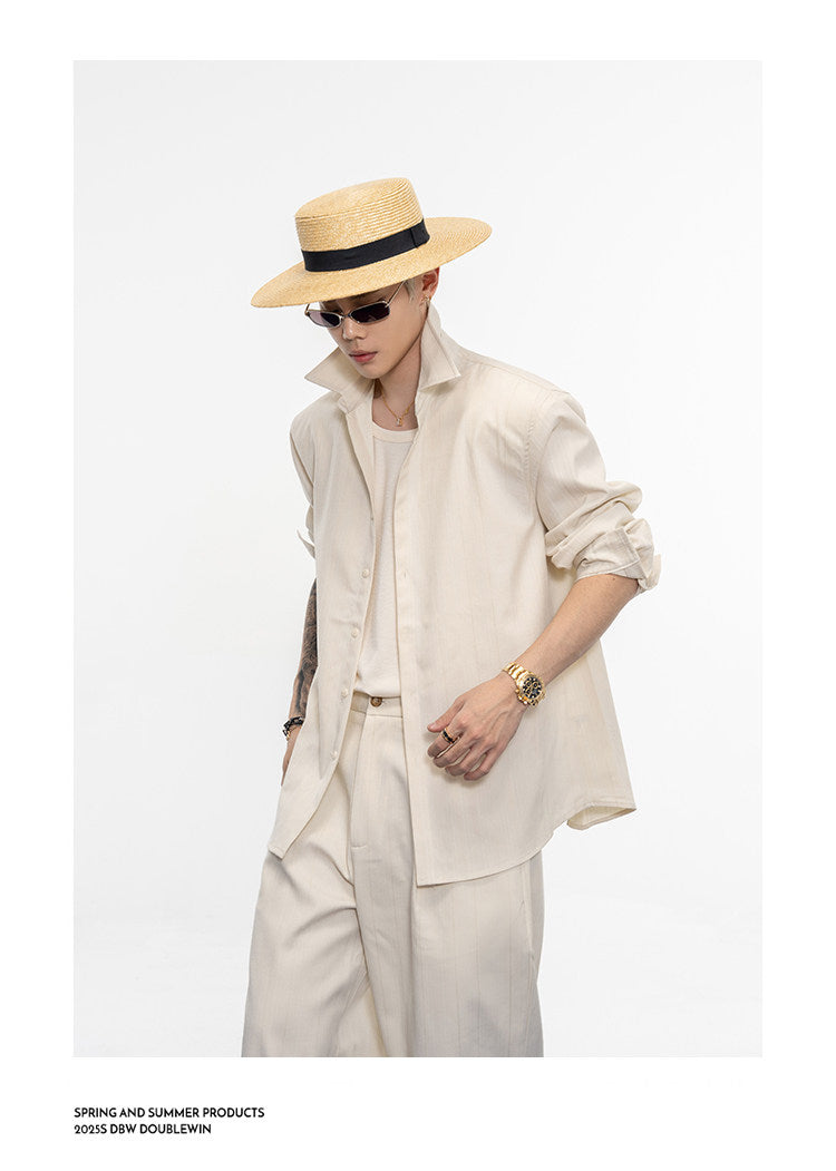 Relaxed Drape Shirt Set