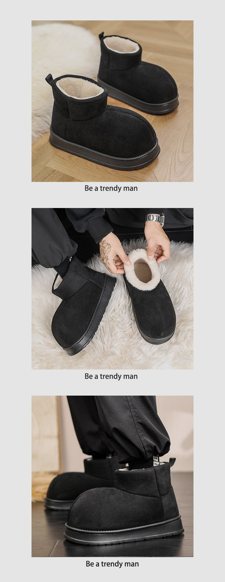 Fake Fur Lined Platform Ankle Boots