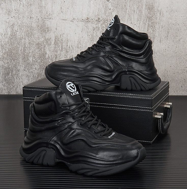 High-Top Panel Chunky Sole Sneakers