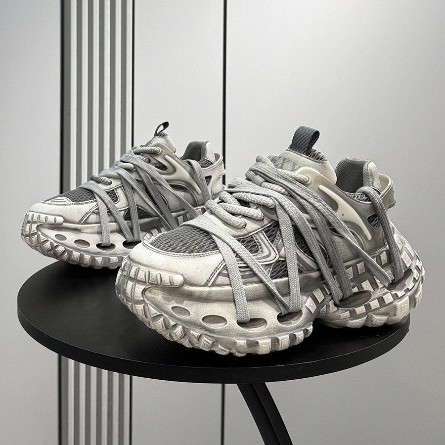 Chunky Platform Height Increase Breathable Sneakers