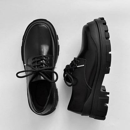 Lace Up Thick Sole Plain Shoes
