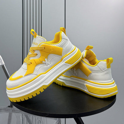 Panel Platform Thick Sole Sneakers