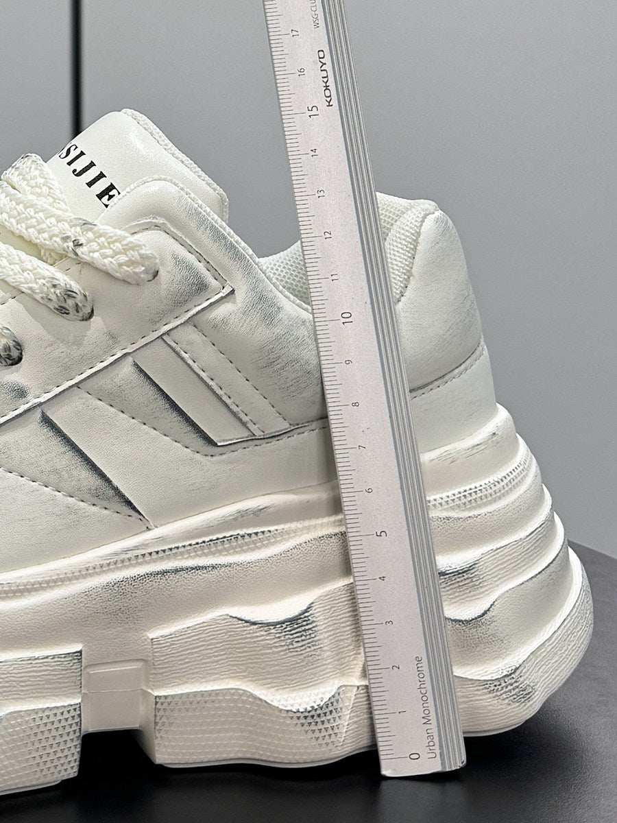 Panel Platform Chunky Sole Sneakers