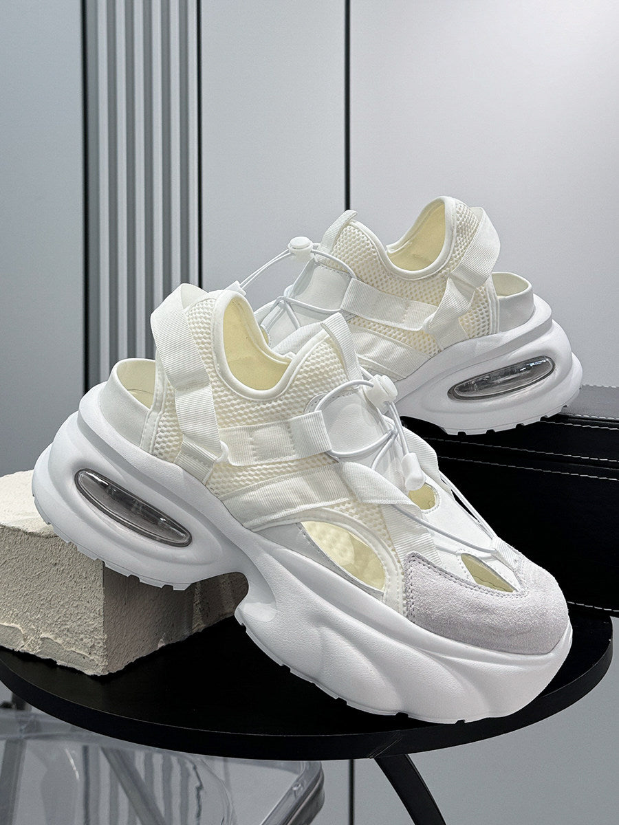 Breathable Cutout Mesh Platform Sneakers WN24800